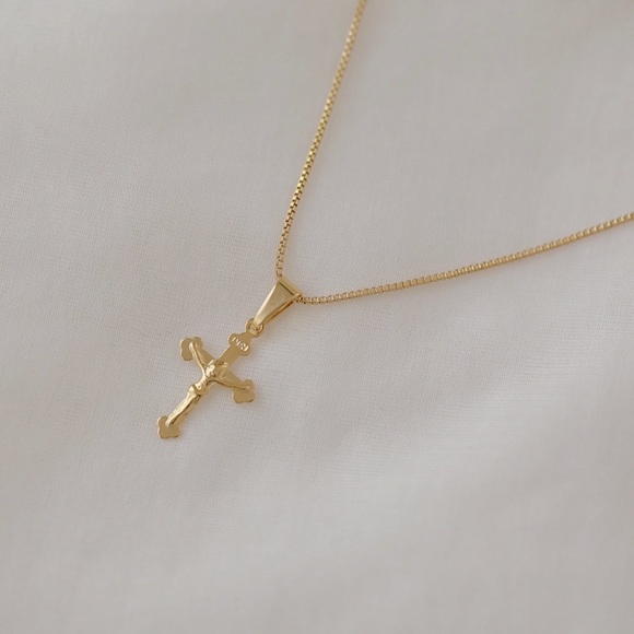 Petite Crucifix Necklace | 18k Gold Filled - Picture 3 of 7